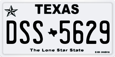 TX license plate DSS5629