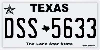 TX license plate DSS5633