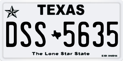 TX license plate DSS5635