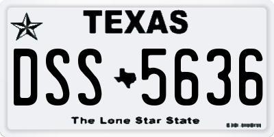 TX license plate DSS5636