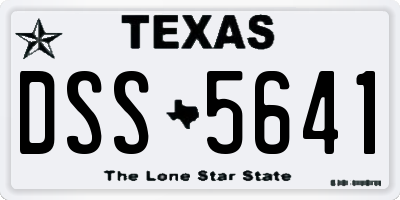 TX license plate DSS5641