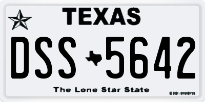 TX license plate DSS5642