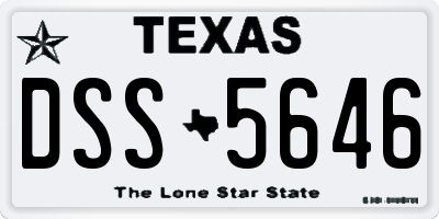 TX license plate DSS5646