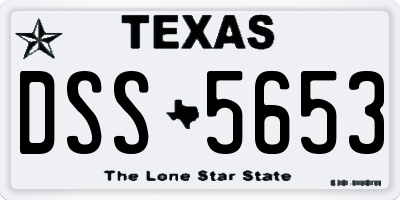 TX license plate DSS5653