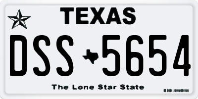 TX license plate DSS5654