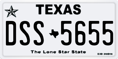 TX license plate DSS5655