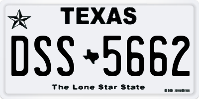 TX license plate DSS5662