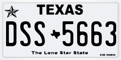 TX license plate DSS5663