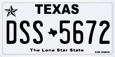 TX license plate DSS5672