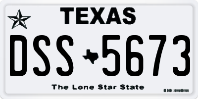 TX license plate DSS5673