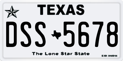 TX license plate DSS5678