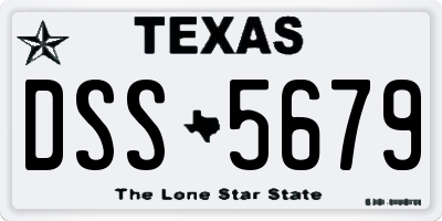 TX license plate DSS5679