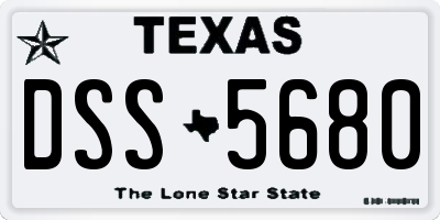 TX license plate DSS5680