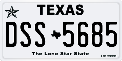 TX license plate DSS5685