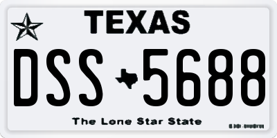 TX license plate DSS5688