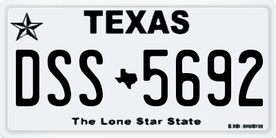 TX license plate DSS5692
