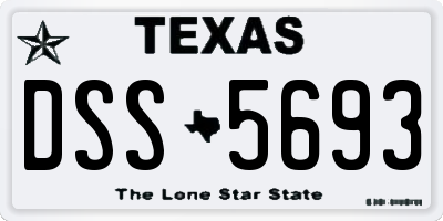 TX license plate DSS5693