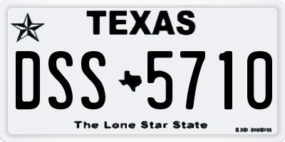 TX license plate DSS5710
