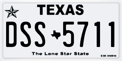 TX license plate DSS5711