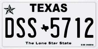 TX license plate DSS5712