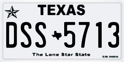 TX license plate DSS5713