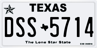 TX license plate DSS5714