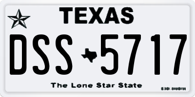 TX license plate DSS5717