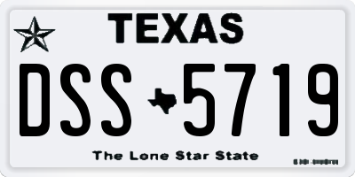 TX license plate DSS5719