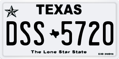 TX license plate DSS5720