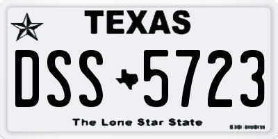 TX license plate DSS5723