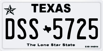 TX license plate DSS5725