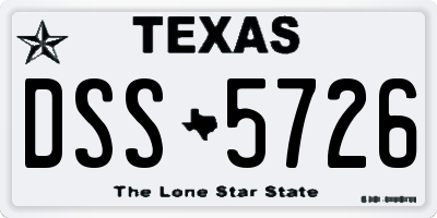 TX license plate DSS5726