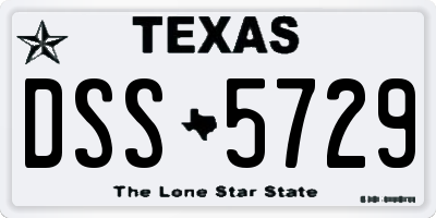 TX license plate DSS5729