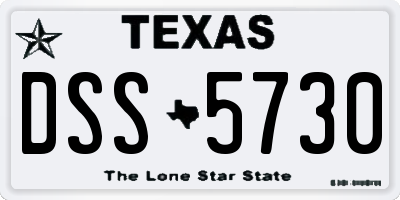 TX license plate DSS5730
