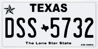 TX license plate DSS5732