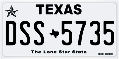 TX license plate DSS5735