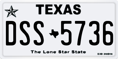 TX license plate DSS5736