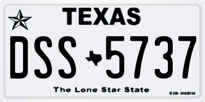 TX license plate DSS5737