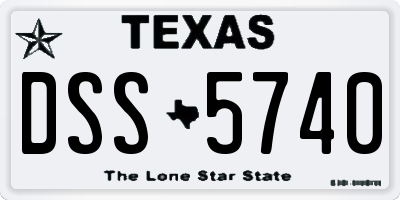 TX license plate DSS5740