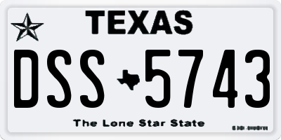 TX license plate DSS5743