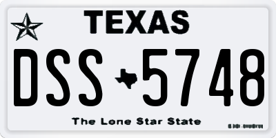 TX license plate DSS5748