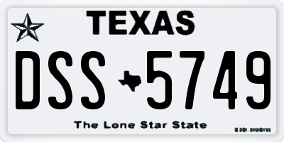 TX license plate DSS5749