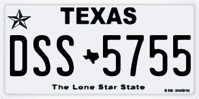 TX license plate DSS5755