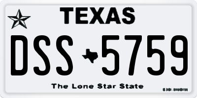 TX license plate DSS5759