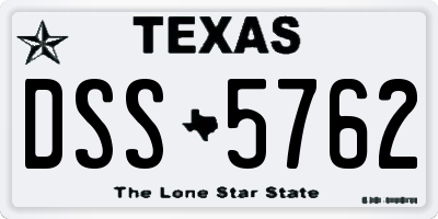 TX license plate DSS5762