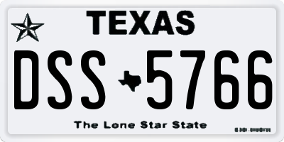 TX license plate DSS5766