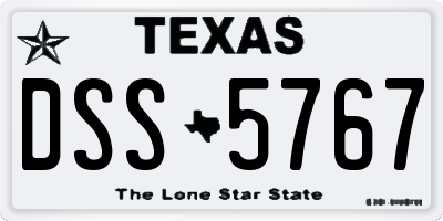 TX license plate DSS5767