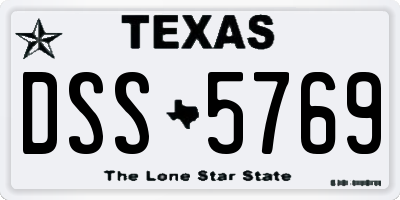 TX license plate DSS5769