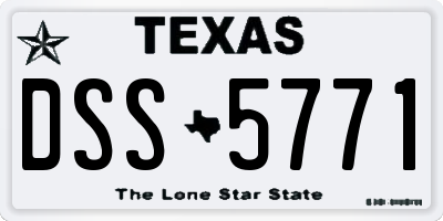 TX license plate DSS5771