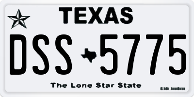 TX license plate DSS5775
